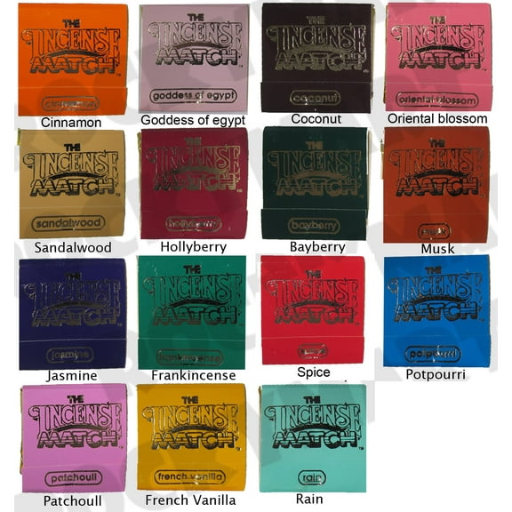 Set of 16 Books of Incense Matches - One of Each of the 16 Scents