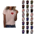thumbnail image 1 of T-shirt Femme Saint-Valentin 2026 Mode Manches Courtes Col Rond Cœur Graphique, 1 of 4