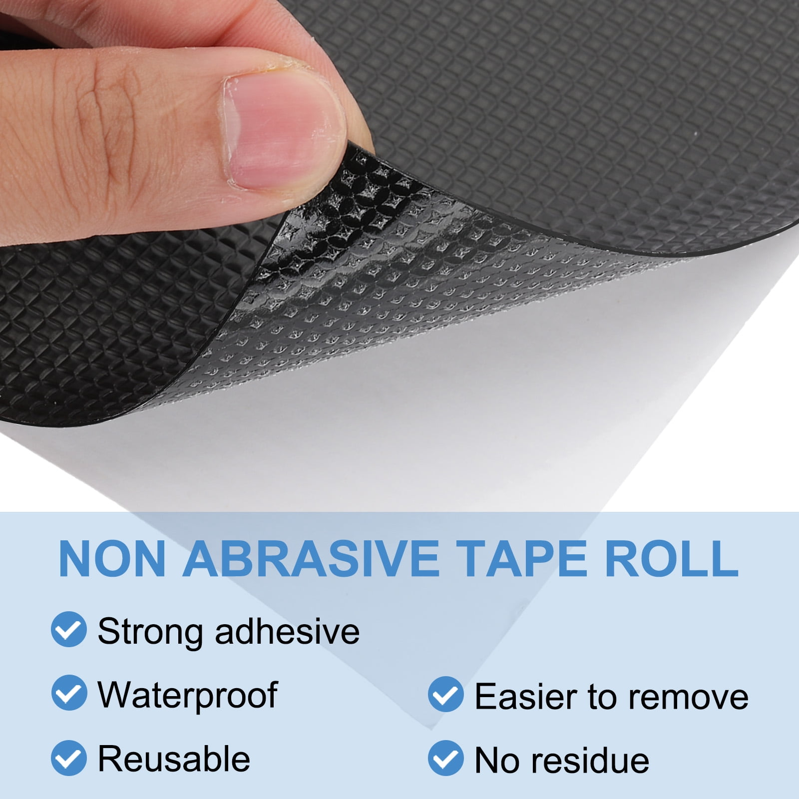 Uxcell 2" x 20 ft Non-Slip Grip Tape, Non-Abrasive Traction Tape - 2 Roll (Black/Clear)