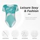 thumbnail image 4 of Fotbe Teal Turquoise 1 Body de Mujer con Cuello Redondo y Mangas Cortas, Sin Mangas Ajustado, Suave, Cómodo y Básico-X-Large, 4 of 7
