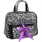 Modella Weekender Set Cosmetics Bag, White and Black Leopard Print, 3 pc
