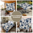 thumbnail image 6 of Navy Blue Beige Peony Tapestry for Bedroom Wall Hanging Tapestry, Vintage Floral Blossom Botanical Ceiling Backdrop Tapestries Poster Blanket Wall Decor for Teens Room Living Room Dorm 39" x 59", 6 of 8