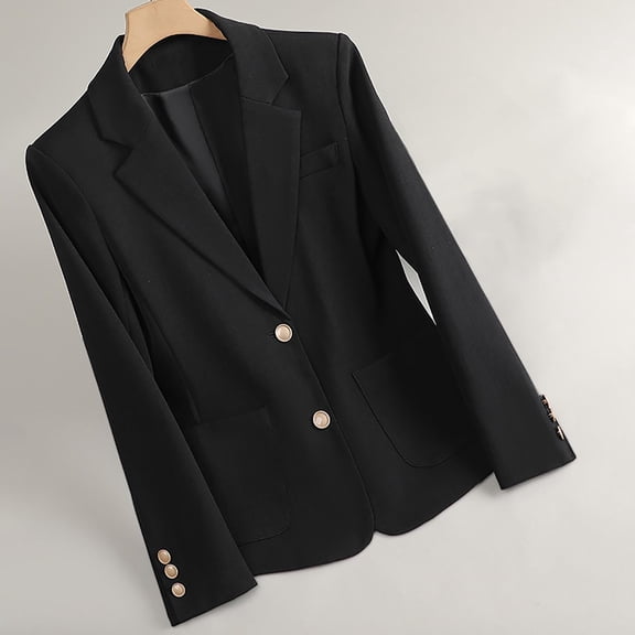 HongQid Women's Work Office Blazer Stretch Lapel Collar Long Sleeve Jacket Suit Blazer