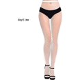 thumbnail image 4 of Medias de red que brillan en la oscuridad Leggings, cintura alta, medias elásticas y luminosas, medias, medias huecas blancas para mujer, 4 of 5