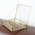 thumbnail image 4 of Compartment Clear Rectangle Box Jeweley Rings Bracelet Golden Organizer Home Decor , 20 5cm 20 5cm, 4 of 10