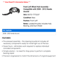 thumbnail image 2 of Front Left Wheel Hub Assembly - Compatible with 2008 - 2012 Honda Accord 2009 2010 2011, 2 of 2