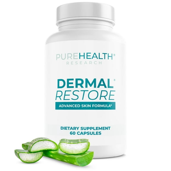 Dermal Restore Skin Rejuvenating Supplement - Plumps Wrinkles, Moisturizes, PureHealth Research