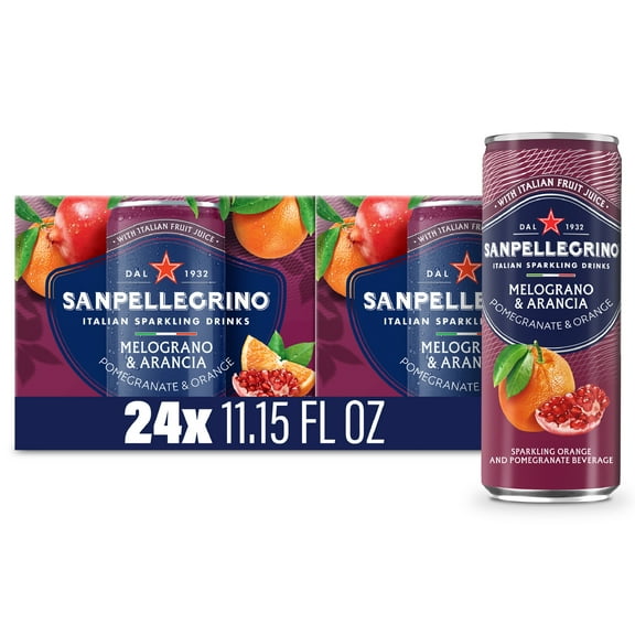 SanPellegrino Soda Italiana Sparkling Orange and Pomegranate, 24 Pack Cans