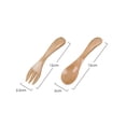 thumbnail image 2 of HEALEEP 2Pcs Wooden Hot Water Compatible Easily Washable Khaki 11.8*0.39*0.39in Toddler Cutlery, 2 of 8