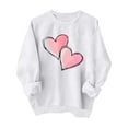 thumbnail image 5 of Enjoytime Valentines Day Crewneck Sweatshirts Women Heart Printed Long Sleeve Blouses Cute Loose Casual Pullover Tops White XL, 5 of 8