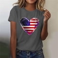 thumbnail image 5 of Fjofpr Graphic Teeshirts for Women Womens Tops Blouses Summer Tunic Tops Heart Shaped Top Short Sleeve Solid Color Loose Round Neck Tees Shirts, 5 of 7