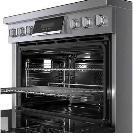 Bosch - 800 Series 3.7 Cu. Ft. Freestanding Electric True Convection Range with CombiZone - Stainless steel