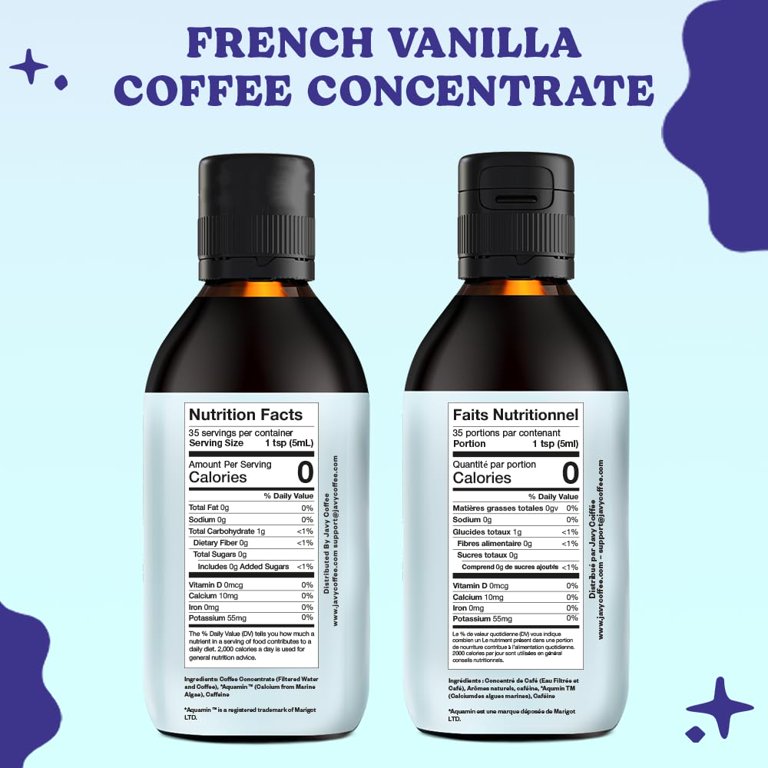 Jot Vanilla - Coffee Concentrate. 150 mg of Caffeine. One Tbsp Instantly  Creates Iced or Hot Coffee. 1 Bottle = 14 servgins. 20x Liquid Coffee.