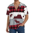 thumbnail image 3 of Wukai Buffalo Plaid Forest Men's Casual Short-Sleeve Button Down Shirt - Lightweight Summer Dress Shirt for Daily Wear-Medium, 3 of 7