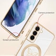 thumbnail image 2 of for Samsung Galaxy S21 Case [Support for Magsafe] Butterfly Pattern Magnetic Plating Screen Protector Luxury Elegant Case Camera Protector Soft Shockproof Protective Corner Cover -White, 2 of 12