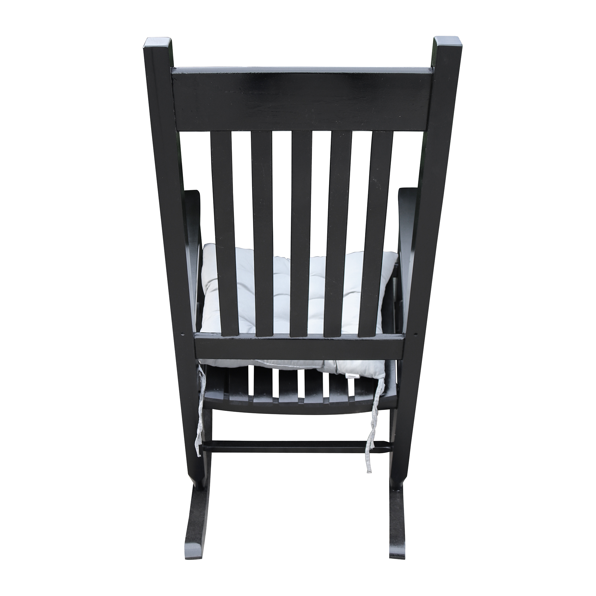 Nine Bull Wooden Porch Rocker Chair, Rocking Lounge Chair for Patio Balcony Yard, Black - image 4 of 5