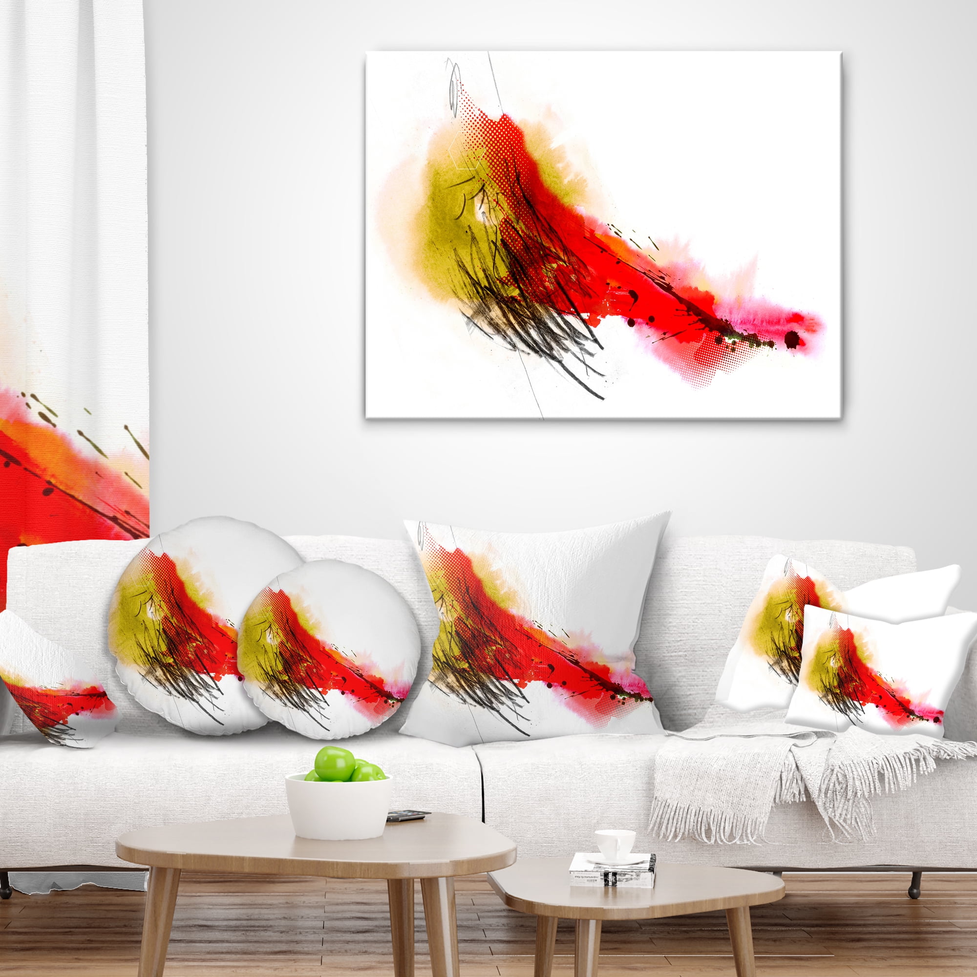 Designart Multicolor Stain - Abstract Throw Pillow - 18x18