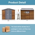 thumbnail image 2 of 8×8FT Outdoor Storage Shed, Iron-Wood Combination Tool Shed with Side Window and Lockable Door, Weather-Resistant Garden Shed with Slooping Roof and Air Vent for Patio Lawn, 2 of 9