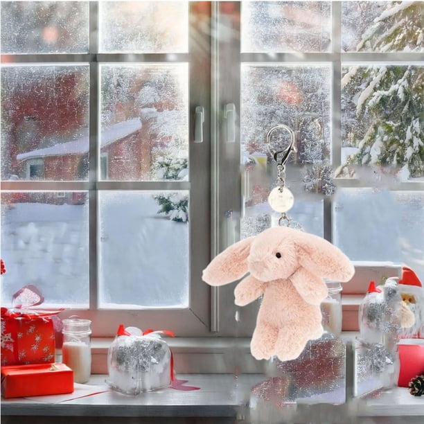 Jellycat Bashful Blush Bunny Bag Charm Plush Keychain - 3.94