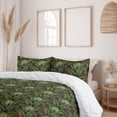 thumbnail image 2 of Ambesonne Botanical Down Alternative Quilt Comforter, Art Leaves of the Jungle, Queen, Reseda Green and Brown, 2 of 5