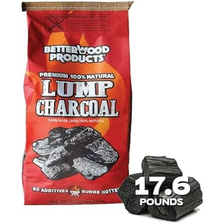 3317 100% All Natural Hardwood Lump Charcoal for Outdoor Grill and Smoker, 17.6 Pounds$$Garden & Patio