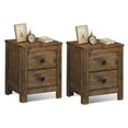 thumbnail image 1 of Costway 2PCS Nightstand Bed Side End Coffee Table Wood 2 Storage Sliding Drawers Bedroom, 1 of 10