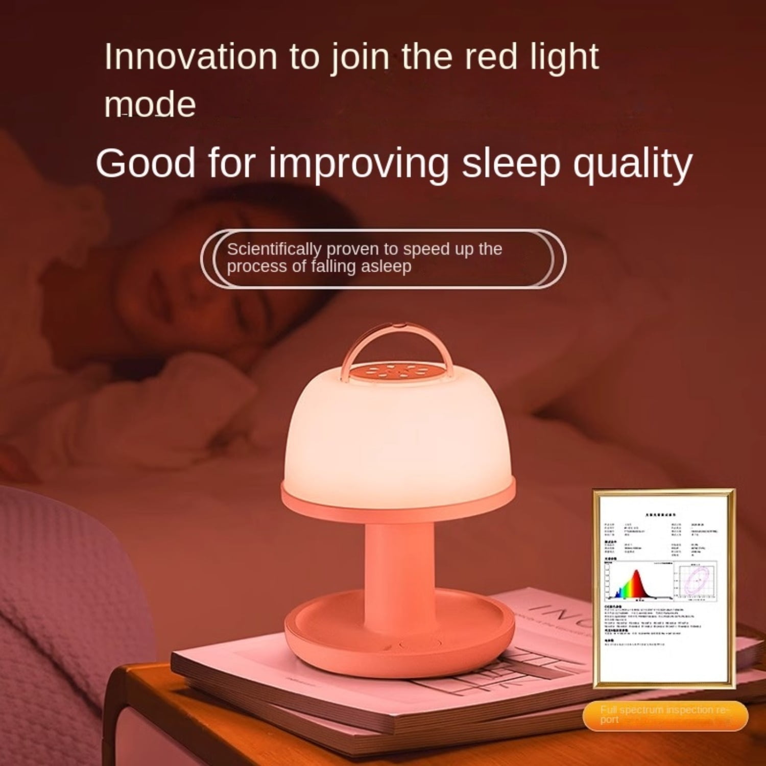 D.FAMILY Night Light with Red Sleep Aid, Dimmable Bedside Lamp for Nursery & Bedroom