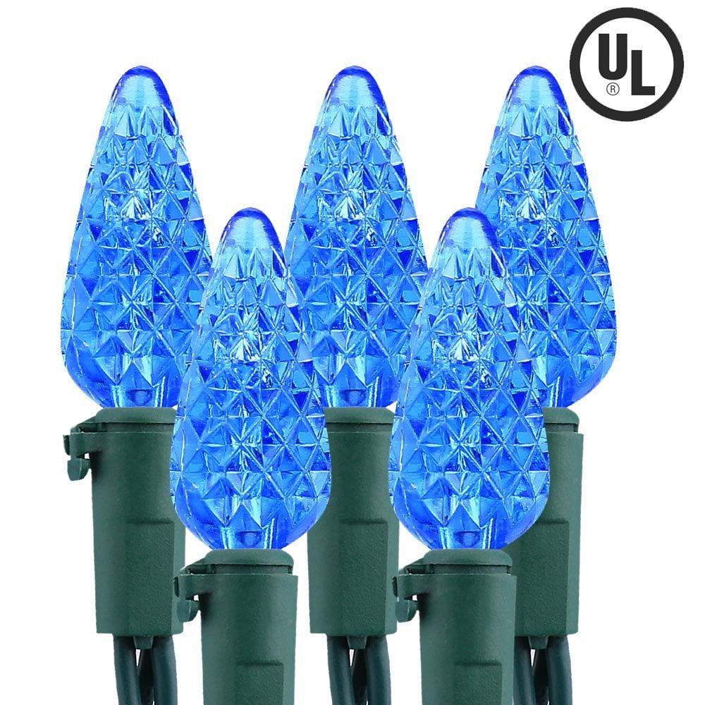 Brizled Led Christmas Lights Faceted C6 LED, 33ft 100 LED Bulbs,120V UL