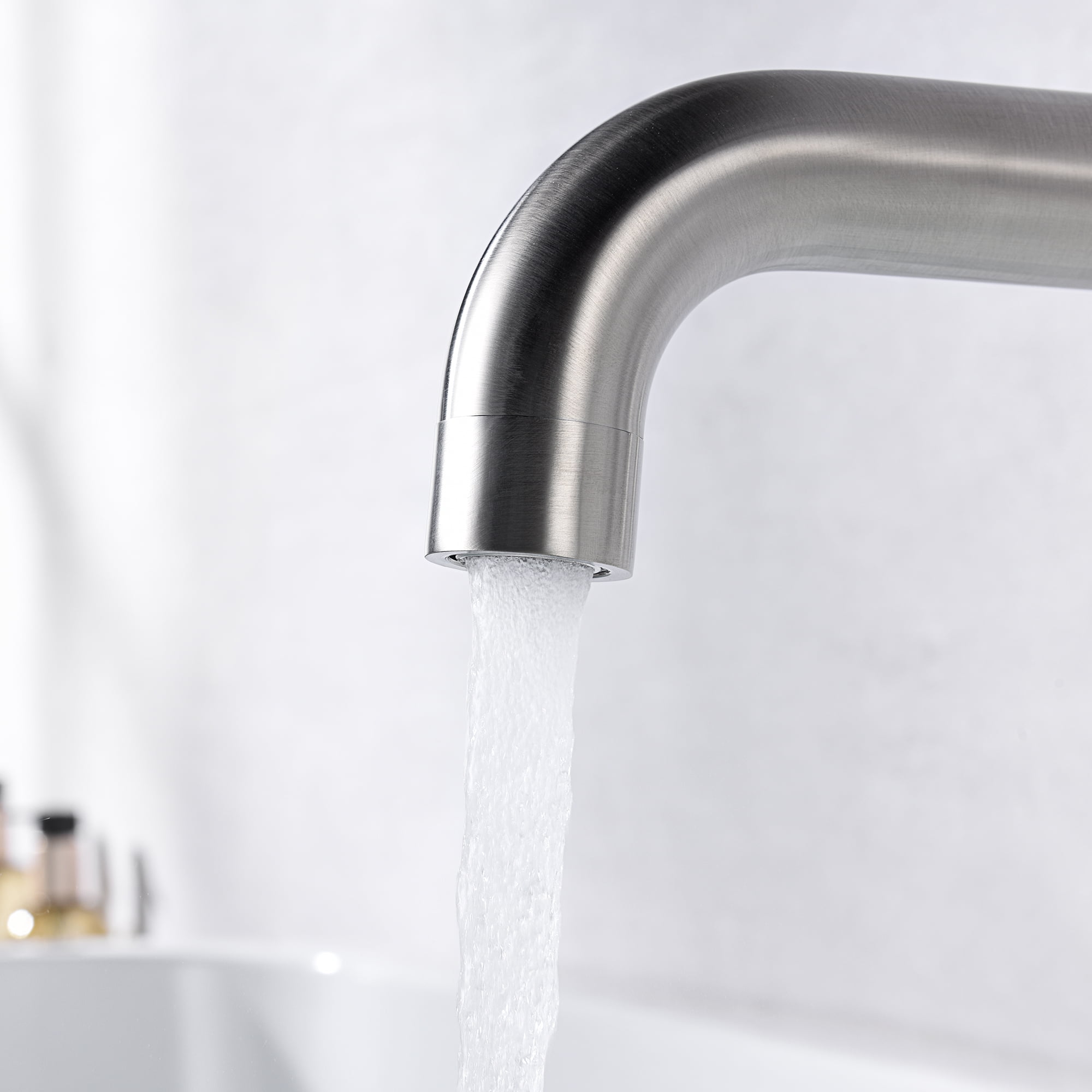 SUMERAIN Tub Faucet Brushed Nickel Wall Mount Tub Filler High Flow Bathtub Faucet with Rough in Valve, Extra Long Spout