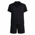 thumbnail image 5 of Yaoyar Mens Beach Casual Short Sleeve Set Matching Camp Shirt Versatile Short Sleeved Shorts Casual Vacation Two Piece Outfit Set, 5 of 8