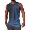 thumbnail image 2 of USNSM Men's Gradient Print Tank Top Summer Casual Sleeveless Crew Neck Fitness Tee Shirts Lightweight Gym Running Undershirts Blue XL, 2 of 5