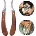 thumbnail image 6 of JOWNEEL Left and Right Handed Hoof Knives with Wooden Handle 2Pack Farrier Hoof Trimming Knife Set of Horses Cow Donkey, 6 of 7
