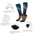 thumbnail image 3 of Hirioo Moonlit Night Sky Wolf for Adult Stockings Breathable Sock Non-Pilling,Contrasting Color Design, 3 of 6