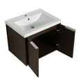 thumbnail image 6 of Tcbosik 24 inch Wall Mounted Vanity Cabinet with Resin Sink for Small Space Bathroom Washroom, California Walnut, 6 of 10