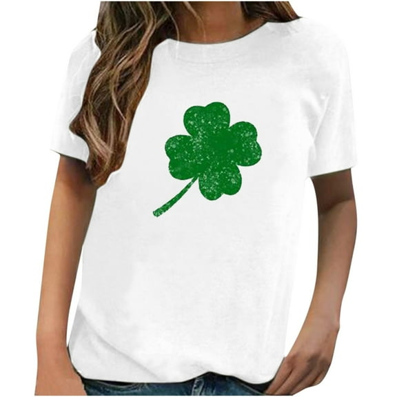 under $5 JINMGG ,Women's Hedging Casual Short Sleeve Printing T Shirt Top,White XXL