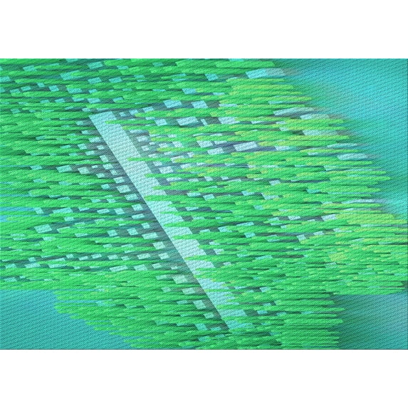 Ahgly Company Indoor Rectangle Patterned SpringGreen Area Rugs, 7' x 10'
