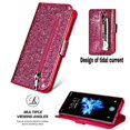 thumbnail image 4 of Wallet Bling Glitter Magnetic Flip Zipper Leather Case For Samsung Galaxy S24 Ultra S23 S22 Plus S21 S20 FE S10 S9 Note 20 10 9, 4 of 5