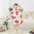 thumbnail image 6 of Dailycode Wearable Blanket Hoodie Oversized Sherpa Flannel Blankets with Pocket for 3-14 Year Old Cartoon Strawberry, 6 of 7