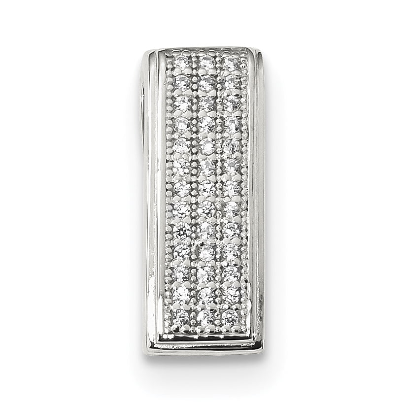 925 Sterling Silver Cubic Zirconia Cz Chain Slide Pendant Charm Necklace Fine Jewelry Gifts For Women For Her