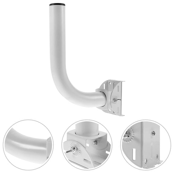 ELAYARD 2-Pack Adjustable Outdoor Antenna Mount Poles, White Weather-Resistant for and TV Installations