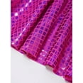 thumbnail image 6 of MSemis Kids Girls Metallic A-Line Mini Flared Pleated Skirt Hip Hop Dance Party Skirt for Girls Hot Pink M, 6 of 7