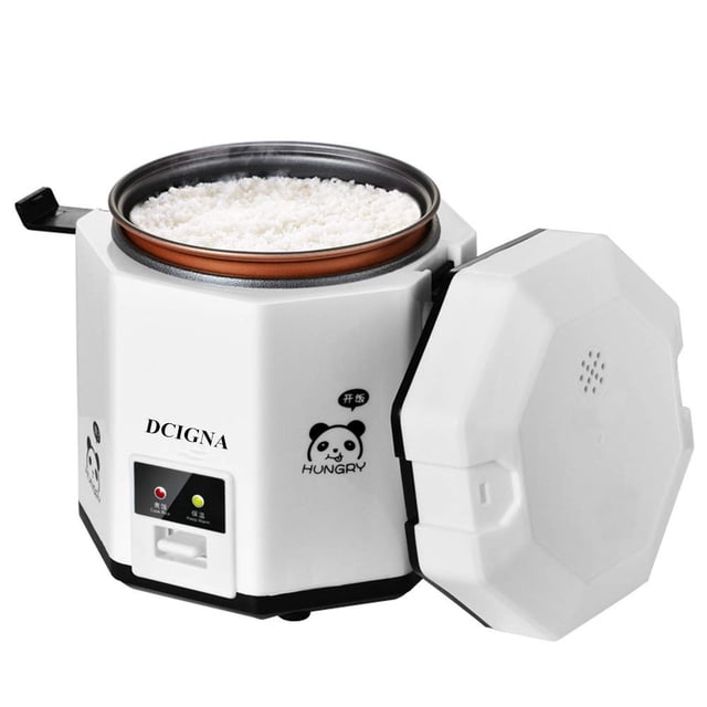 DCIGNA Mini olla de arroz de 1,2 l, lonchera eléctrica, viajes, pequeña olla antiadherente extraíble, función de mantener el calor, adecuada para 1 a 2 personas, para cocinar sopa, arroz, guisos,