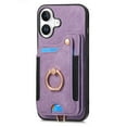 thumbnail image 2 of for iPhone 17 Phone Case Wallet with Card Holder,PU Leather Flip Folio Case,RFID Blocking Ring Holder Kickstand Wrist Strap Magnetic Protective Women Men Cover,Purple,For iPhone 17, 2 of 11