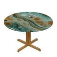 thumbnail image 3 of ONETECH Round Table Cover Marble Texture Pattern,Round Fitted Tablecloth Elastic Edge,Suitable for Catering and Kitchen Can Wipe Dining Round Table coverr,Green, 3 of 7