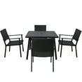 thumbnail image 5 of Clearance! Outdoor Patio PE Wicker 5-Piece Dining Table Set with Umbrella Hole and 4 Dining Chairs for Garden, Deck,Black Frame+Black Rattan, 5 of 9