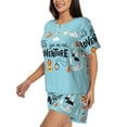 thumbnail image 2 of Picia Let's Go on an Adventure Pajamas Sets for Women Soft Short-Sleeved Pjs with Lounge Shorts Two Piece Sleepwear-Medium, 2 of 9