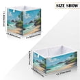 thumbnail image 2 of Foldable Fabric Storage Bin Home Cubes Clothing Organizer Bins Large Collapsible Box Basket for Home Organizer Serene Beach Scene, 2 of 7