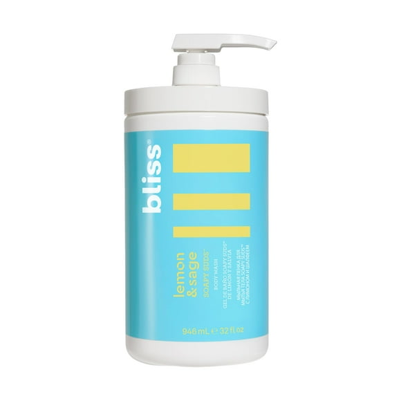 Bliss Soapy Suds Body Wash - Lemon and Sage - 32 Fl Oz - Gentle and Hydrating for Supremely Soft Skin - Paraben Free - Vegan & Cruelty Free