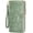 Green, variant on Wallet for Women Clutch Double Zip Around Credit Card Holder Leather Women's Wallet Large Capacity