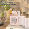 thumbnail image 3 of Riwcyla Mini Karaoke Machine Wireless Microphone and Speaker Set with 2 Microphone Rechargeable LED Color Night Light Handheld Mic Karaoke Speaker Gifts for Birthday Party Desktop Fitness Home KTV, 3 of 6